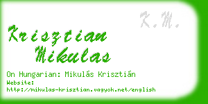 krisztian mikulas business card